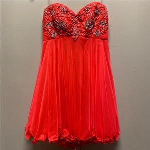 Orange mini party dress
